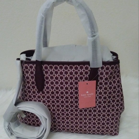 kate spade Handbags - Kate Spade Link Zip Tote Pink Burgundy Saffiano PV